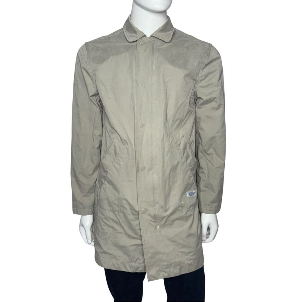CPO Provisions Shipmen Supply Tan Khaki Zip Front Snap Trench Coat Jacket Size M